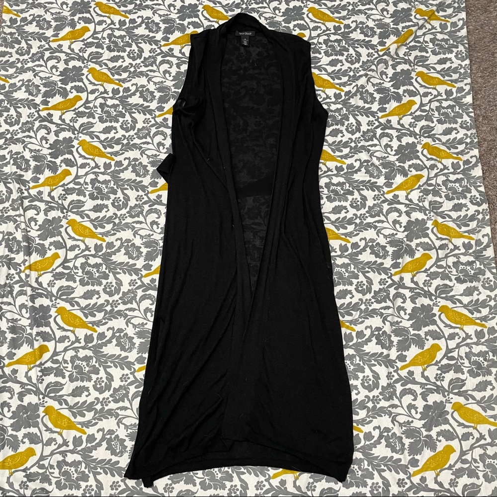 WHBM Black Duster Vest EUC Size M